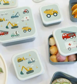 A Little Lovely Company Madkassesæt - 4 stk - Vehicles
