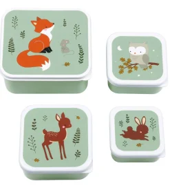 A Little Lovely Company Madkassesæt - 4 stk - Forest Friends Sag