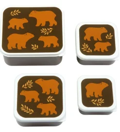A Little Lovely Company Madkassesæt - 4 stk - Bears
