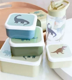 A Little Lovely Company Madkassesæt - 4 stk - Dinosaurs