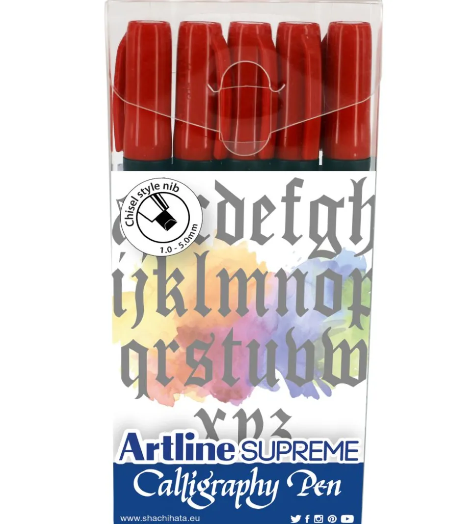 Artline Tuscher - Supreme Calligraphy Pen - 5 stk. - Rød