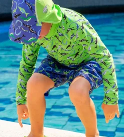 BECO Badeshorts - Ocean Dinos - UV50+ - Blå
