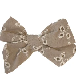 By Stær Hårspænde m. Sløjfe - Cornelia - 9x6 cm - Beige Broderi
