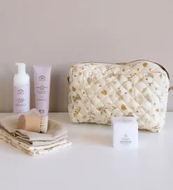 Cam Cam Toilettaske - Stor - Beige m. Blade/Sommerfugle