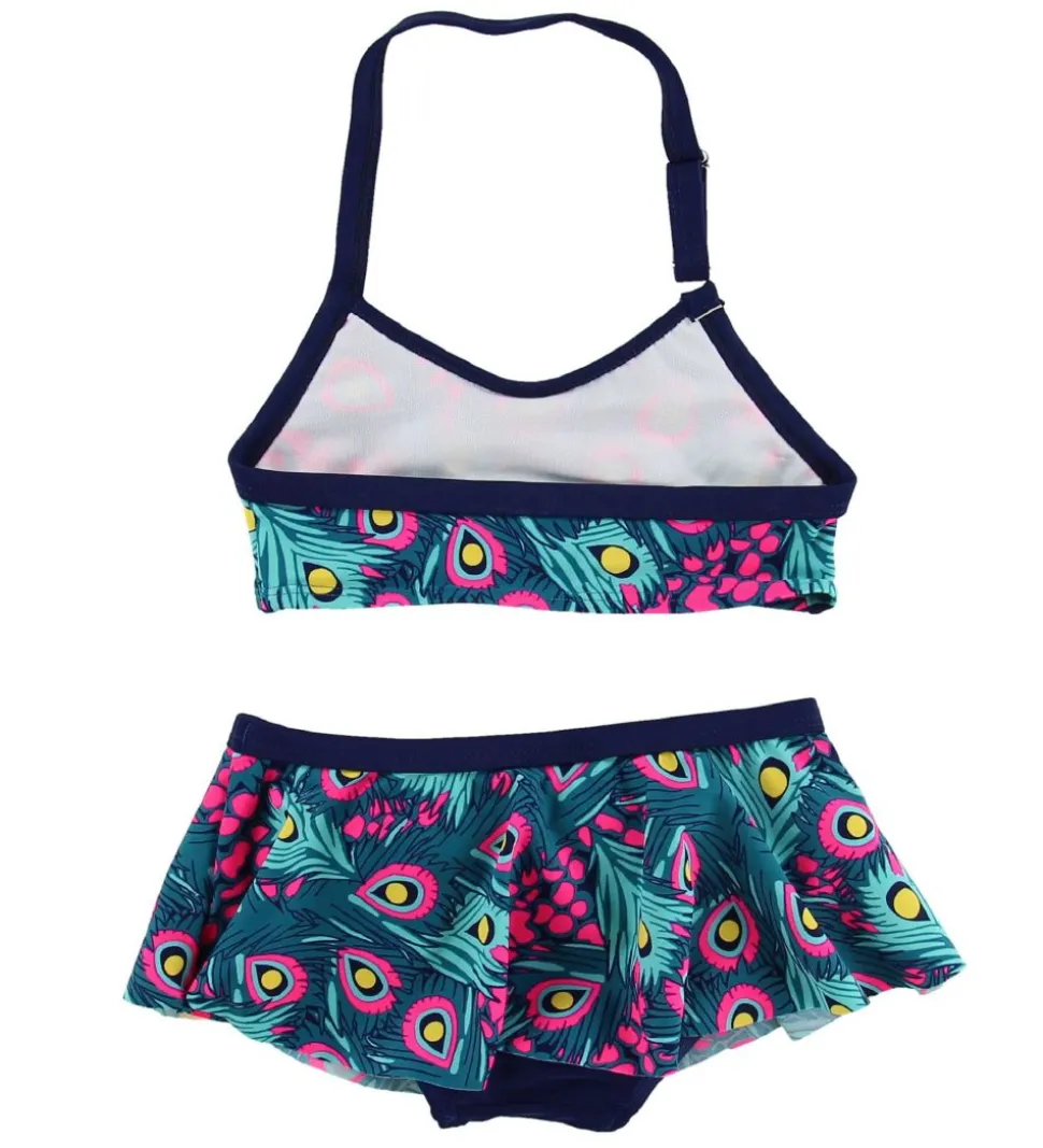 Color Kids Bikini - Tracy - Navy/Pink m. Påfuglefjer