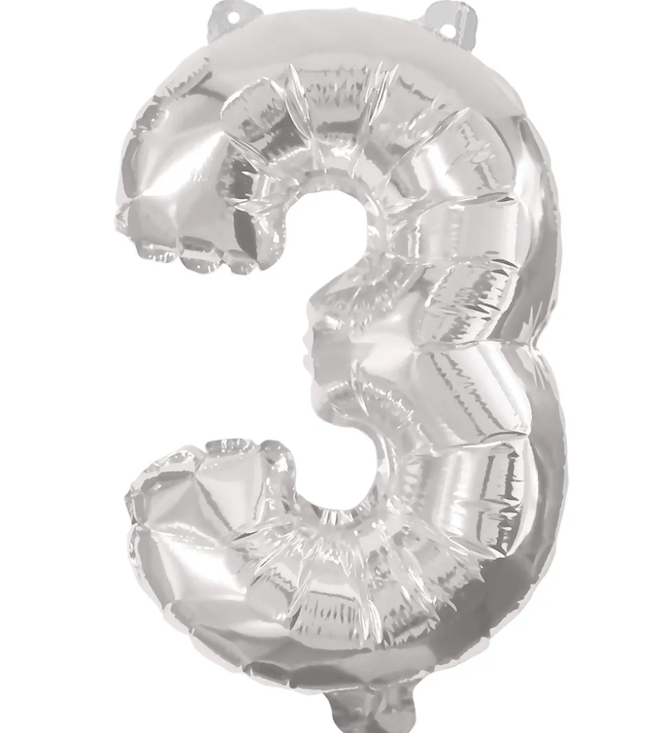 Decorata Party Foileballon - 95 cm - No 3 - Sølv