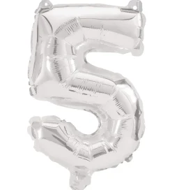 Decorata Party Foileballon - 85 cm - No 5 - Sølv