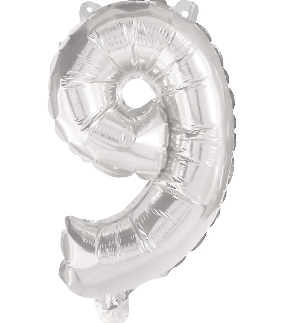 Decorata Party Foileballon - 85 cm - No 9 - Sølv