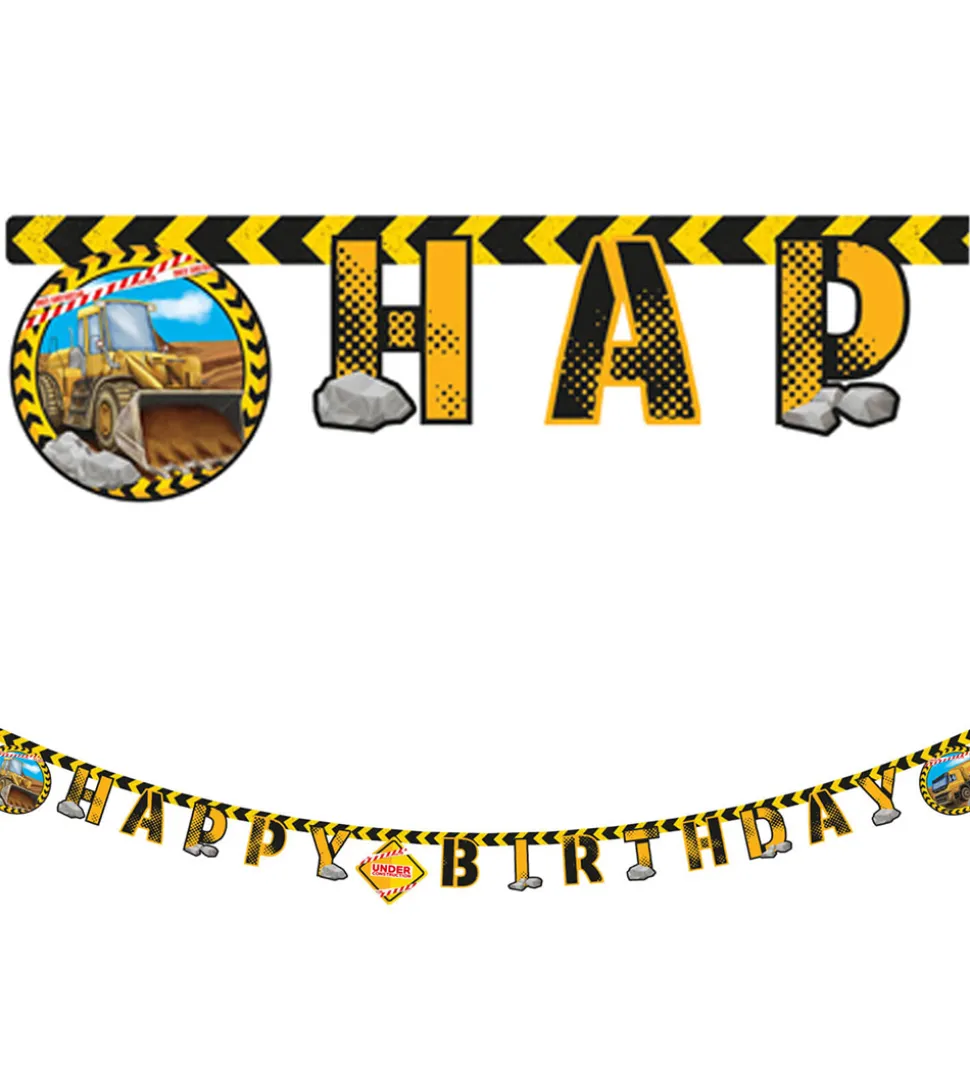Decorata Party Happy Birthday Banner - Construction