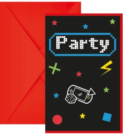 Decorata Party Invitationer - 6-pak - Gaming Party
