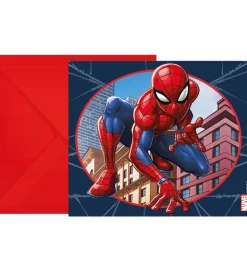 Decorata Party Invitationer - 6-pak - Spider-Man Crime Fighter