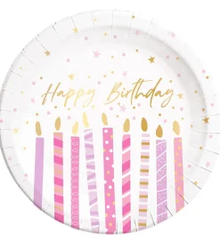 Decorata Party Paptallerkner - 8-pak - 23 cm - Birthday Candles