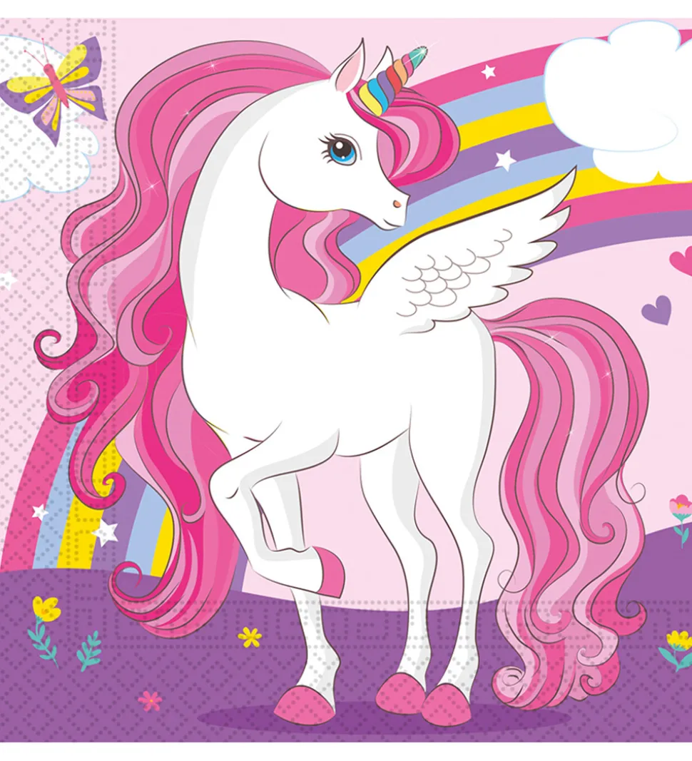 Decorata Party Servietter - 20-pak - 33x33 cm - Unicorn Rainbow