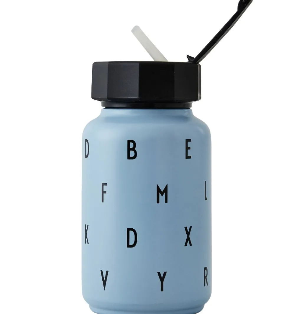 Design Letters Termoflaske m. Sugerør - 330 ml - Blå