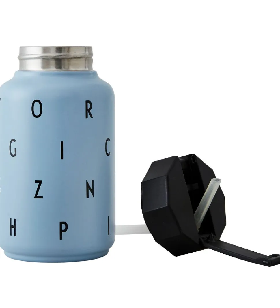 Design Letters Termoflaske m. Sugerør - 330 ml - Blå