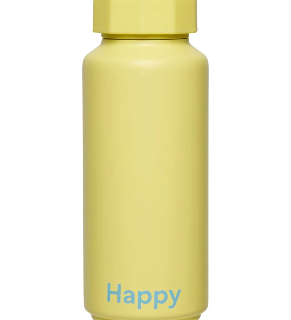 Design Letters Termoflaske - 500 ml - Happy - Gul