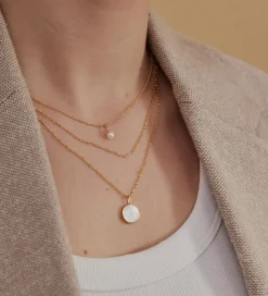 Design Letters Vedhæng Til Halskæde - T - Pearl Gold