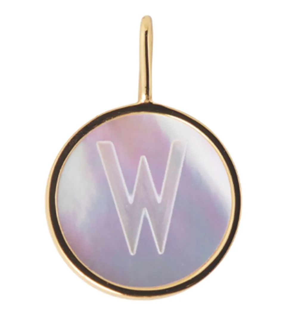 Design Letters Vedhæng Til Halskæde - W - Pearl Gold