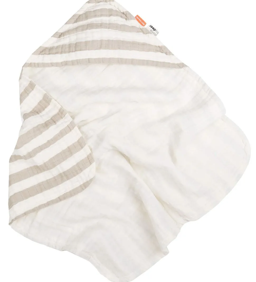 Done By Deer Babyhåndklæde - 70x70 cm - Stripes Sand