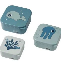 Done By Deer Snackbox - Sea Friends - 3-pak - Blå