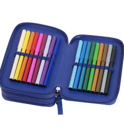 Faber-Castell Penalhus m. Indhold - Dinosaur - Blå