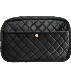 Fan Palm Toilettaske - Medium - Quiltet Velour - Black Velvet