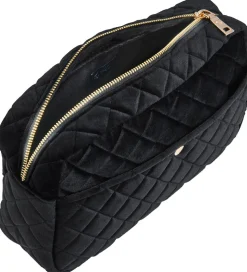 Fan Palm Toilettaske - Medium - Quiltet Velour - Black Velvet