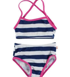 Katvig Classics Bikini - UV50+ - Navy/Hvidstribet m. Pink Kant