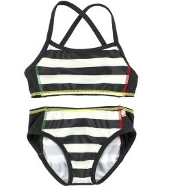 Katvig Classics Bikini - UV60 - Sort/Hvidstribet