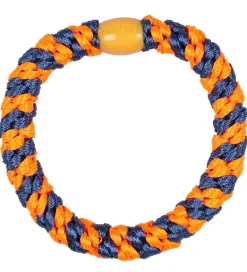 Kknekki Hårelastik - Støvet Blå/Neon Orange