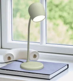 Kreafunk Lampe m. Oplader + Højtaler - Ellie - Dusty Olive