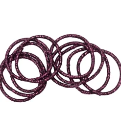 Little Wonders Hårelastikker - Rosa - 10-Pak - Dark Purple Glitt
