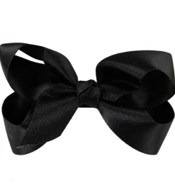 Little Wonders Hårsløjfe - 8 cm - Kornelia - Satin - Sort Glimm