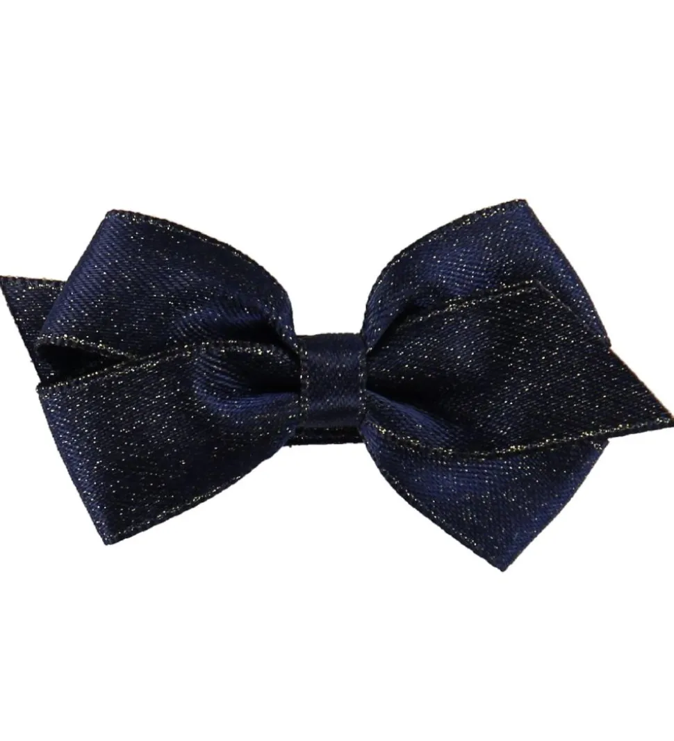 Little Wonders Hårsløjfe - Viola - 6 cm - Satin - Navy Glimmer