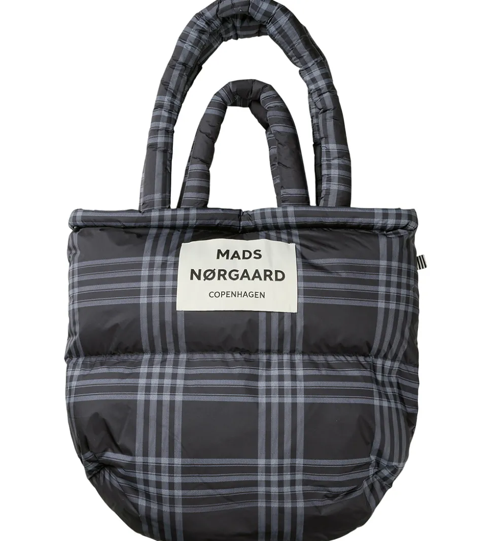 Mads Nørgaard Shopper - Light Ripstop Pillow - Black/Vanilla Ice
