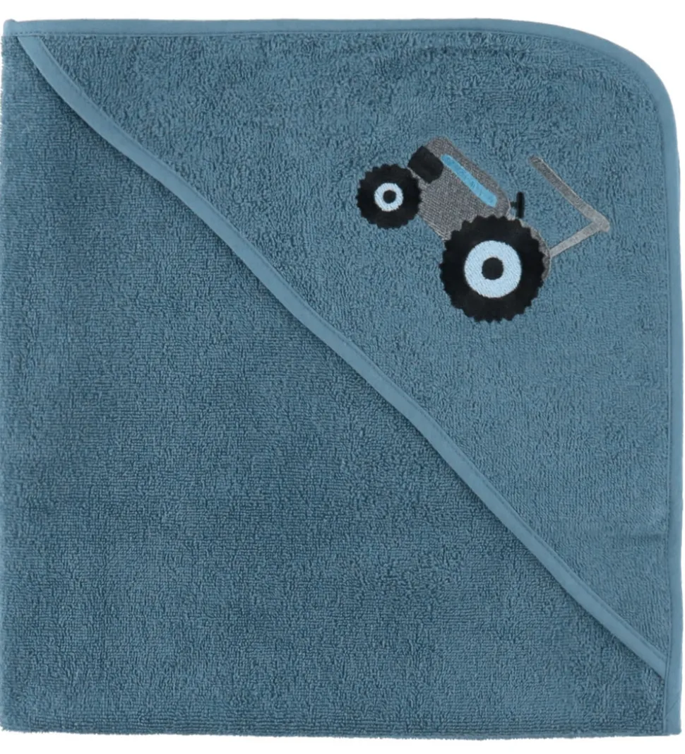 Nørgaard Madsens Babyhåndklæde - 100x100 cm - Middel Blue m. Tra