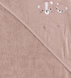 Nørgaard Madsens Babyhåndklæde - 75x75 cm - Mauve m. Løver