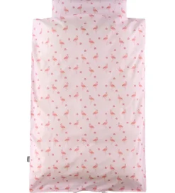 Nørgaard Madsens Sengetøj - Junior - Rosa m. Flamingo/Blomster