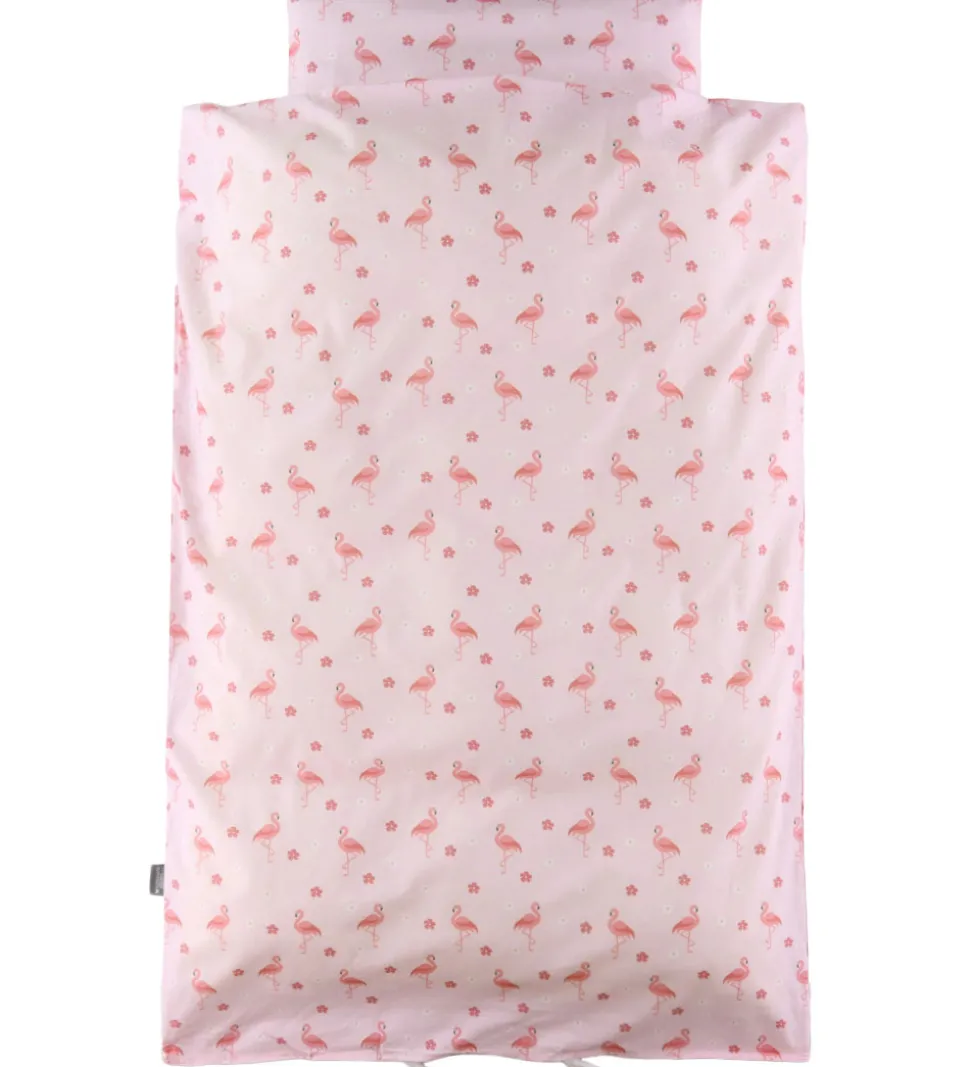 Nørgaard Madsens Sengetøj - Junior - Rosa m. Flamingo/Blomster