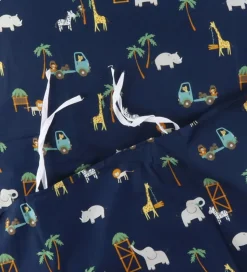 Nørgaard Madsens Sengetøj - Baby - Navy m. Safaridyr