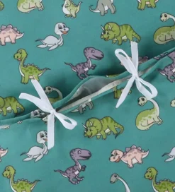 Nørgaard Madsens Sengetøj - Baby - Grøn m. Glade Dinoer