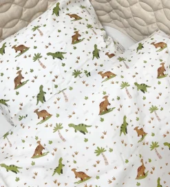 Nørgaard Madsens Sengetøj - Baby - Hvid m. Dino