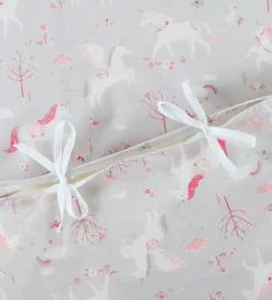 Nørgaard Madsens Sengetøj - Baby - Grå m. Pink Enhjørninger