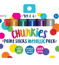 Ooly Jumbo Tuscher - Chunkies Paint Sticks - 6 stk - Metallic