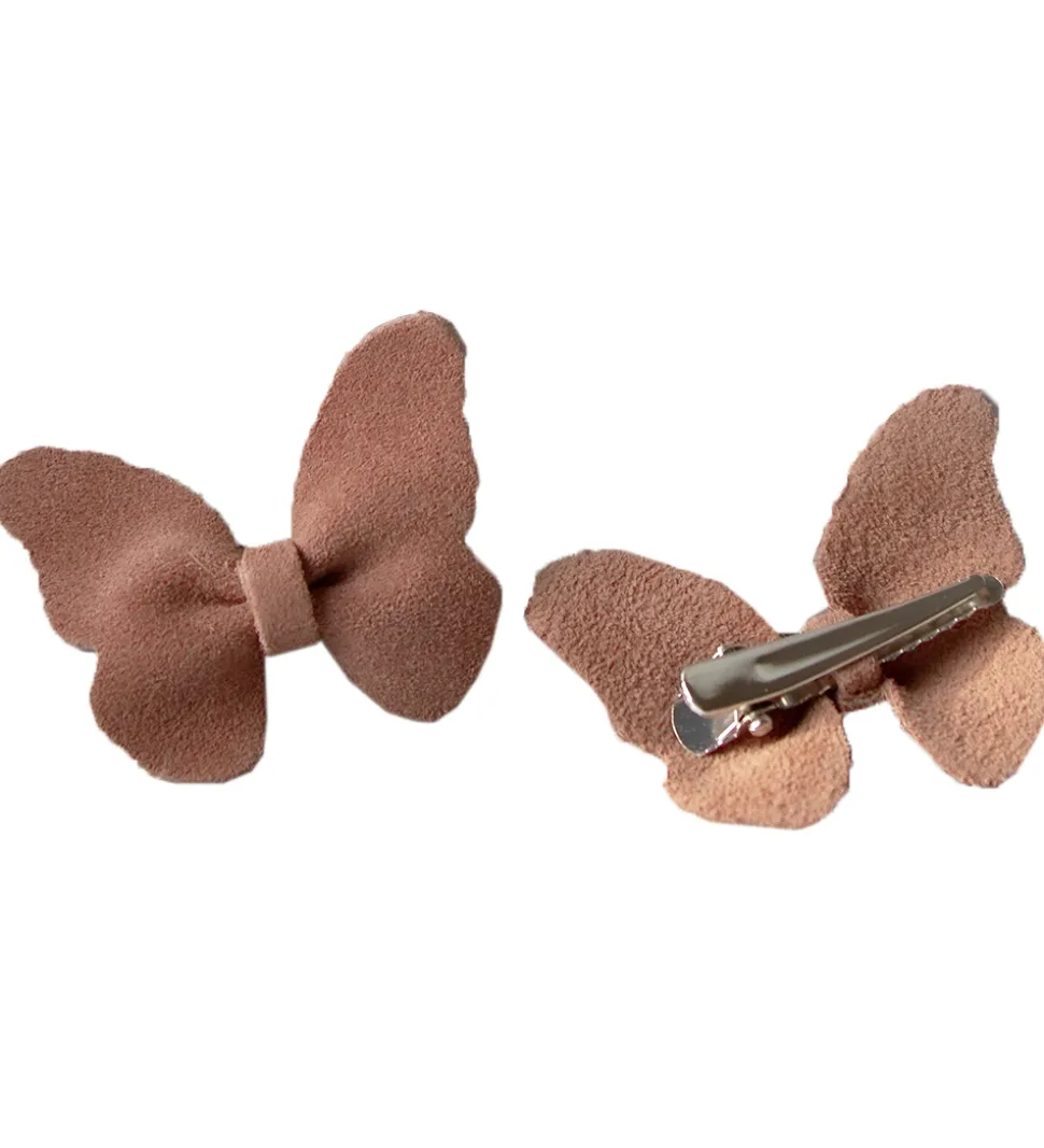 Petit La Busch Hårsløjfer - Butterfly - 2-pak - 6x4 cm - Light R