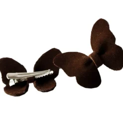 Petit La Busch Hårsløjfer - Butterfly - 2-pak - 6x4 cm - Chocola