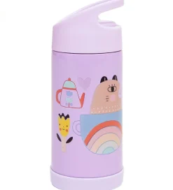 Petit Monkey Termoflaske m. Sugerør - 350 ml - Lilla m. Is