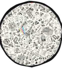 Play&Go x OMY Legetøjstæppe m. Stoftuscher - Ø140 cm - Paris