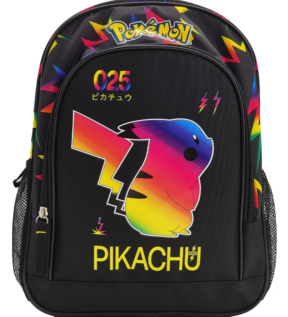 Pokémon Rygsæk - Medium - 37x26x12 cm - Sort m. Neonprint