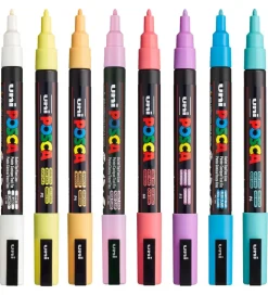 Posca Tuscher - PC-3M - 8 stk. - Afdæmpede Farver
